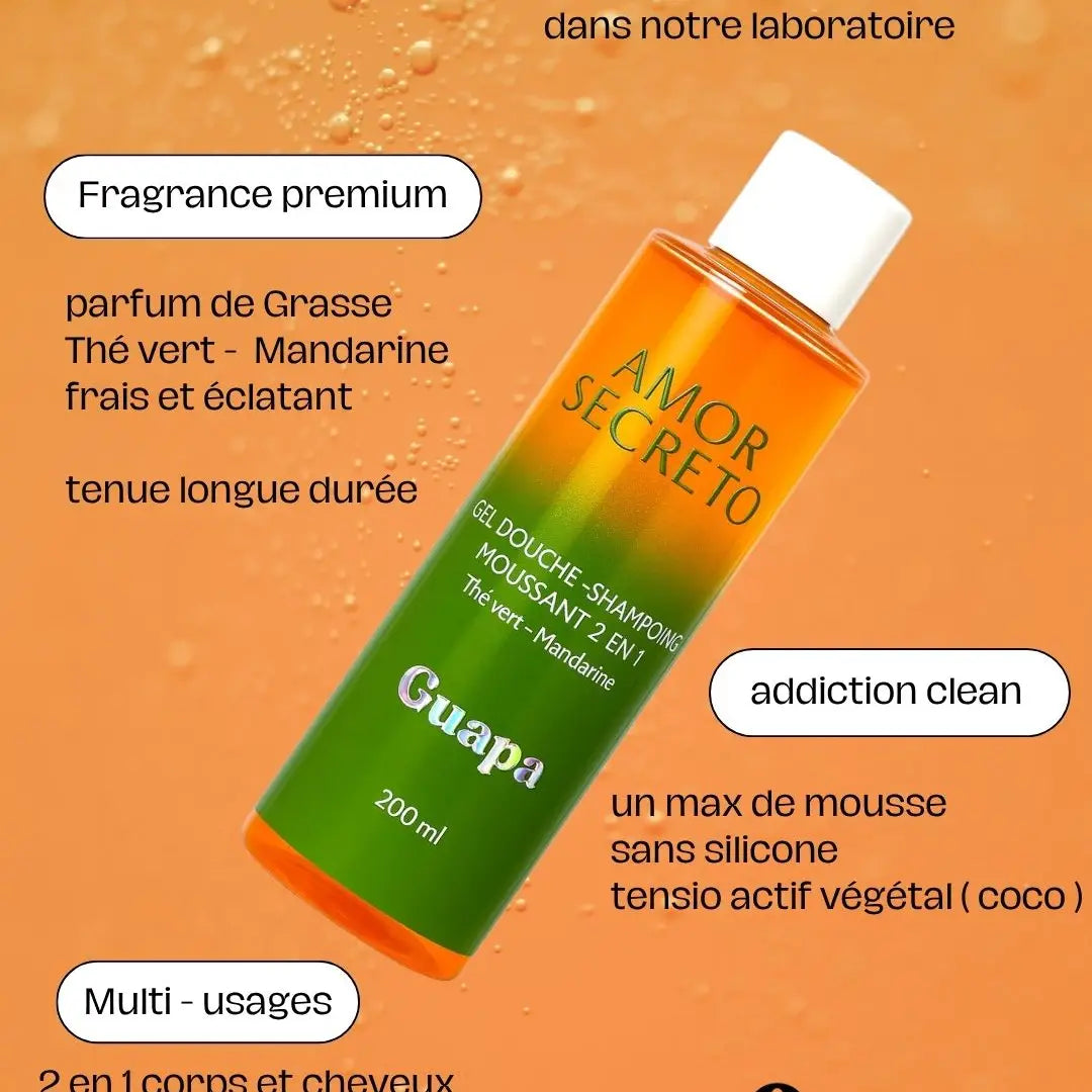 huile sèche pailletée corps thé vert mandarine 100ml éclat frais femme