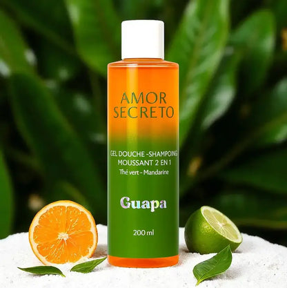Gel Douche Shampoing 2 en 1 Thé Vert Mandarine 200ml – Amor Secreto