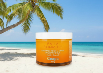 gommage corps vanille caramel 300g exfoliant doux peau satinée femme