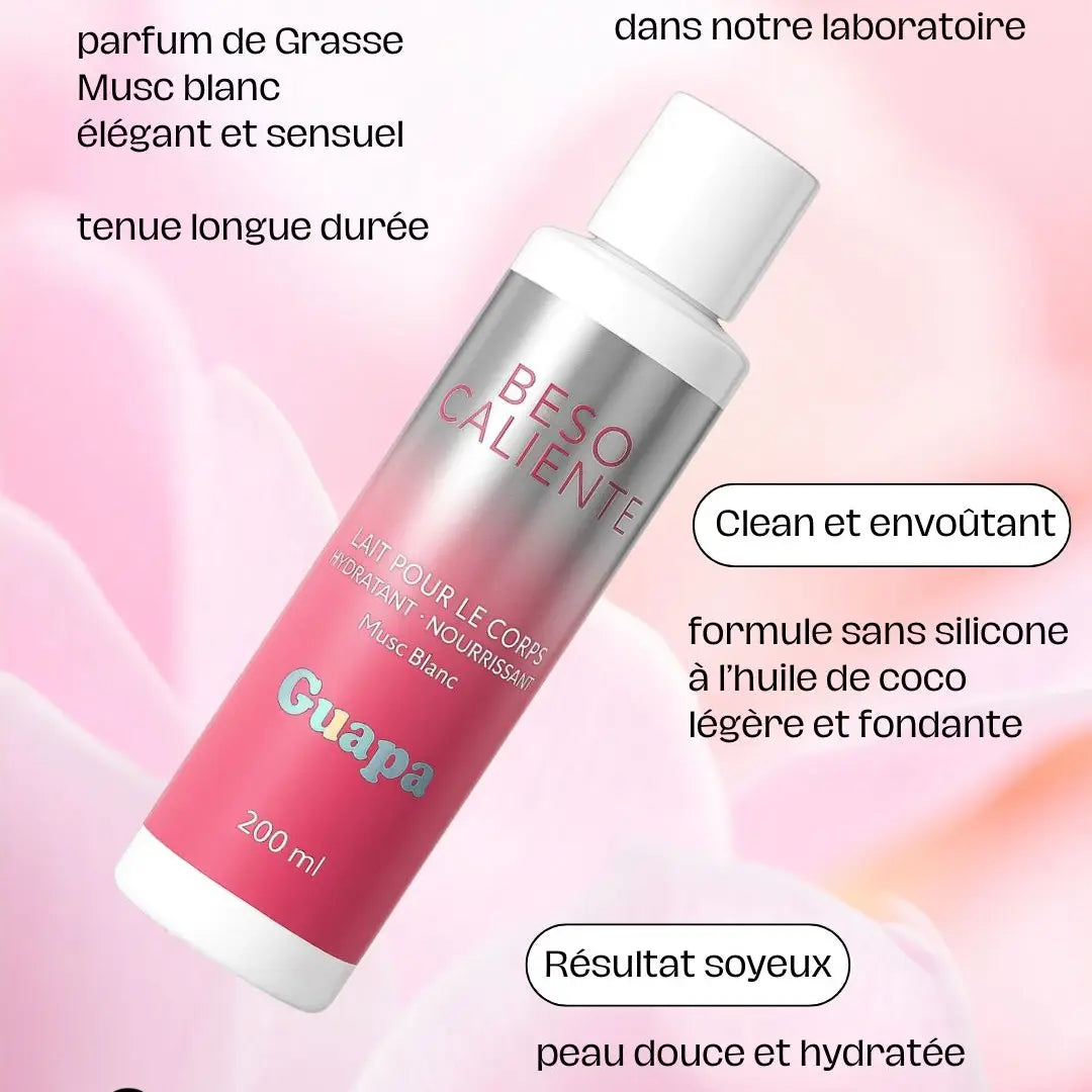 lait corps hydratant musc blanc 200ml peau soyeuse satinée femme