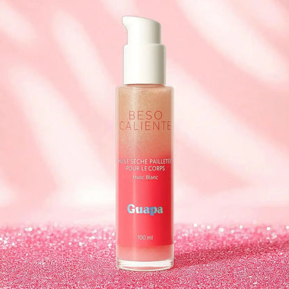 huile sèche pailletée corps musc blanc 100ml éclat raffiné femme