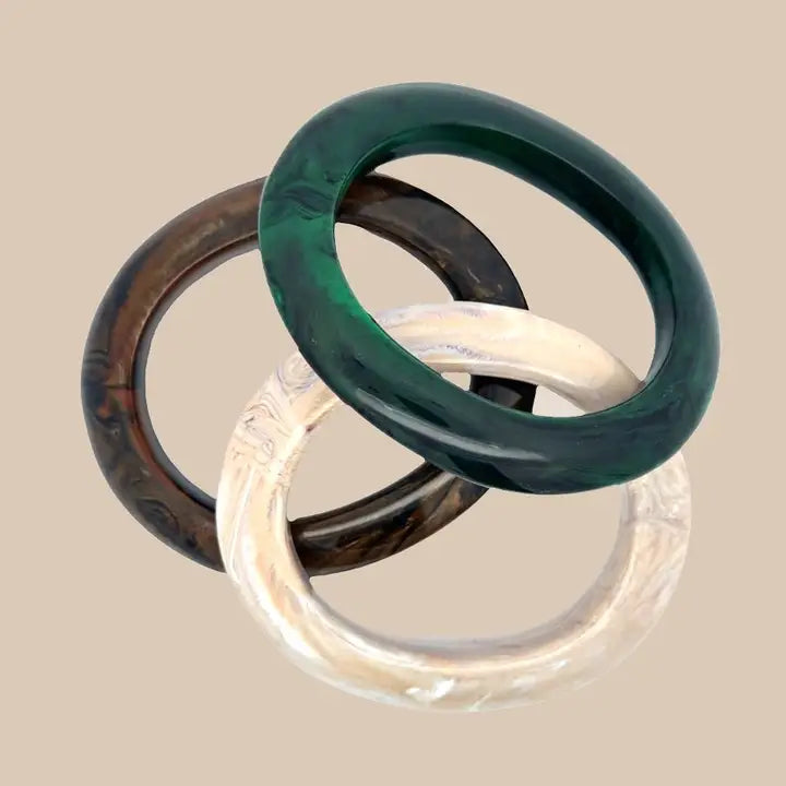jonc Mira acétate ovale 3 coloris à accumuler bracelet femme tendance