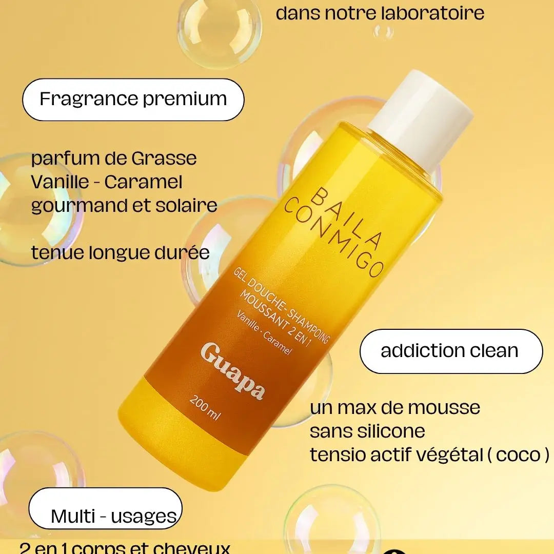 huile sèche pailletée corps vanille caramel 100ml éclat doré femme
