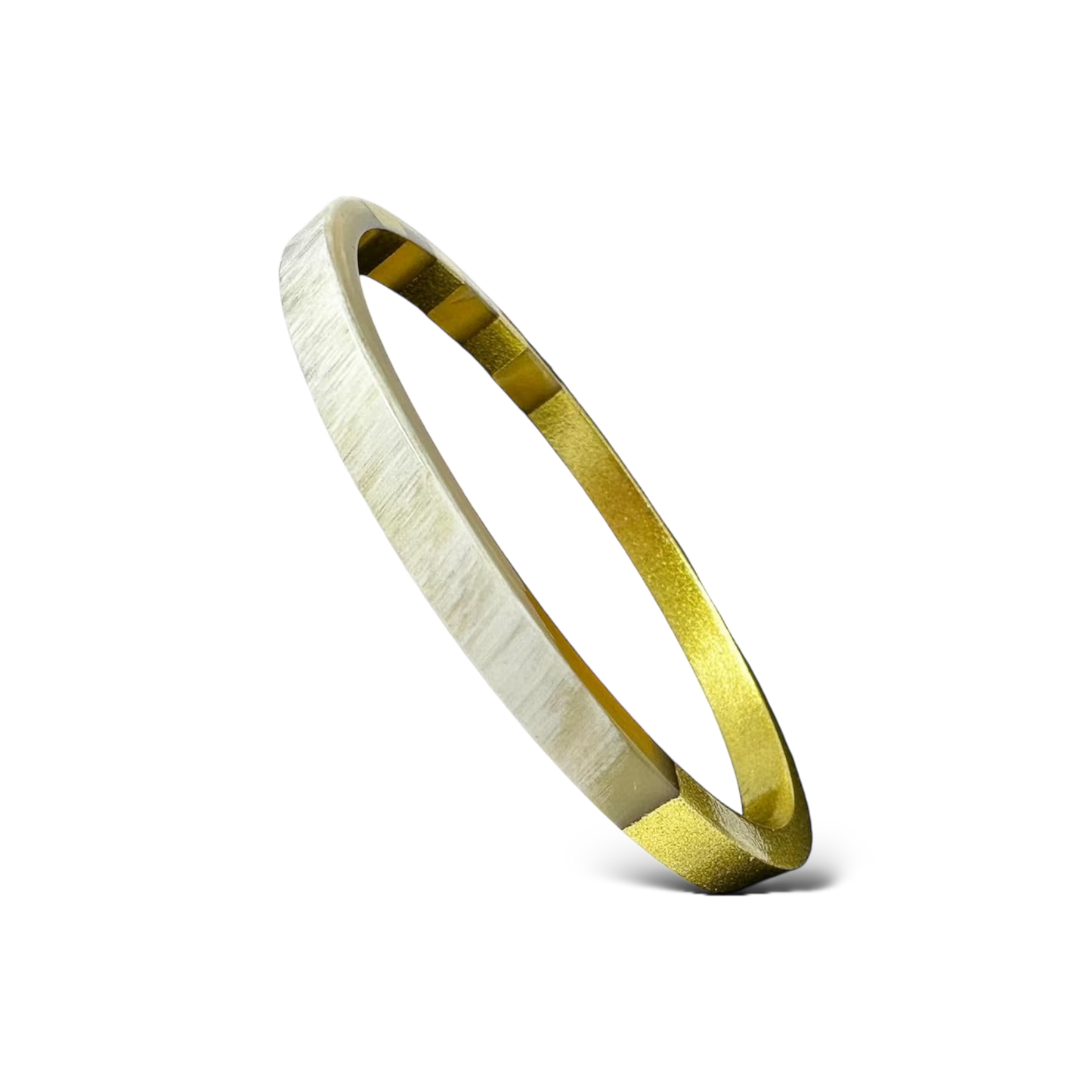 jonc carré corne buffle doré fait main bracelet artisanal Vietnam femme