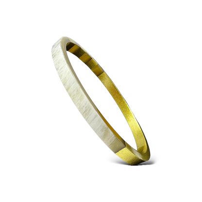jonc carré corne buffle doré fait main bracelet artisanal Vietnam femme
