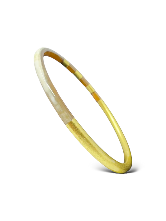 jonc fin corne buffle doré fait main délicat bracelet Vietnam femme