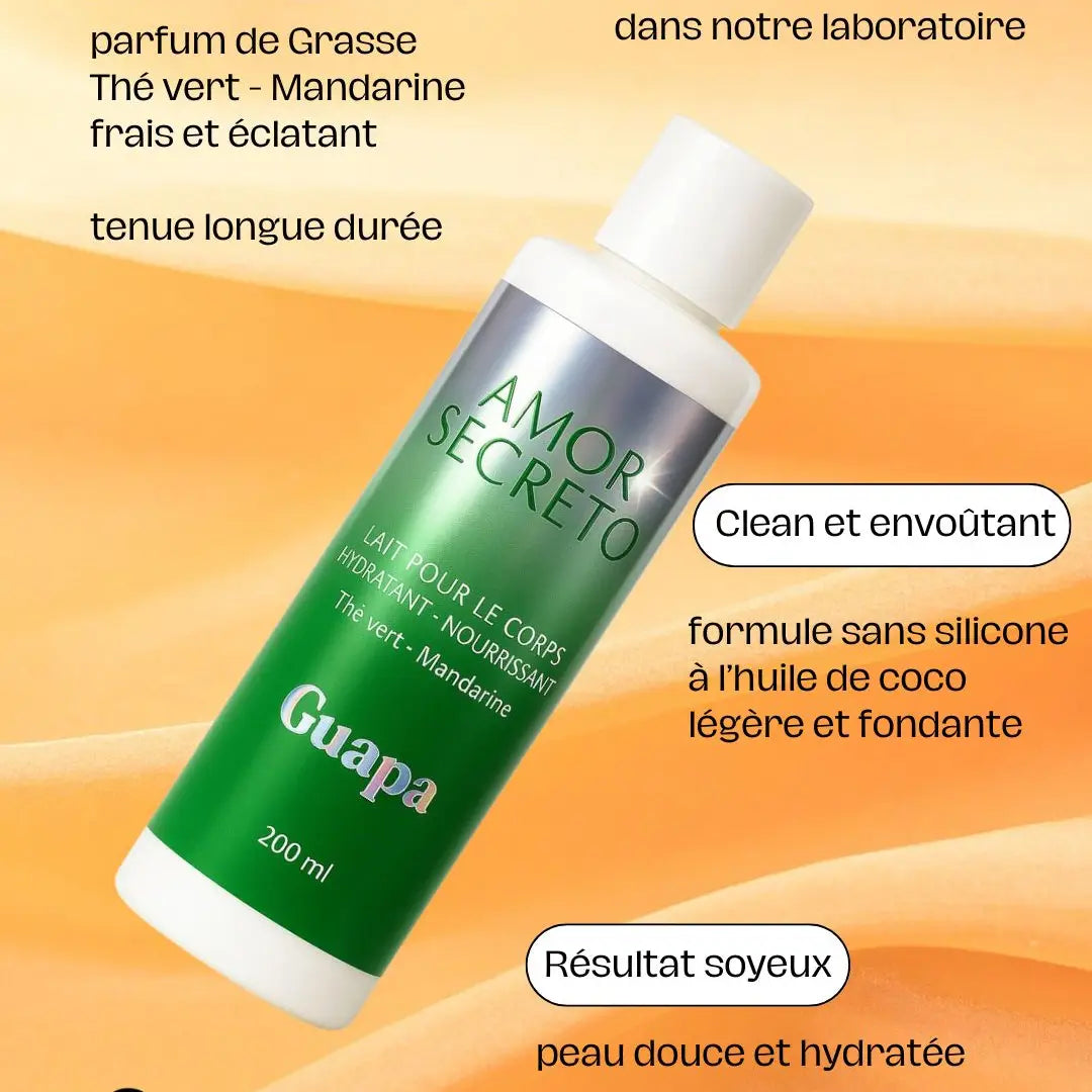 lait corps hydratant thé vert mandarine 200ml made in France femme