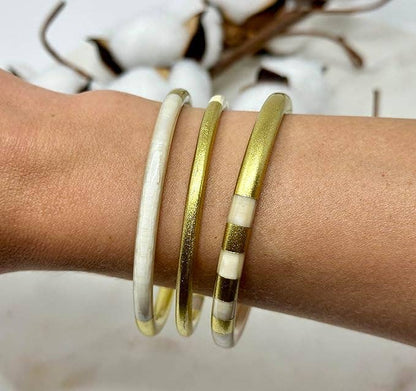jonc corne buffle doré bracelet artisanal fait main Vietnam femme