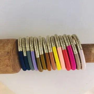 jonc Sabra bicolore doré artisan marocain taille unique souple bracelet femme